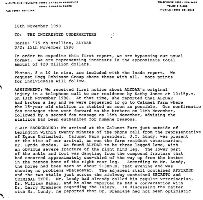 Dixon's first report dated November 16, 1990.